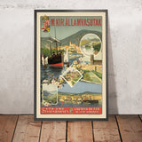 Poster da viaggio di Rijeka: Fiume – Buccari – Zagreb delle Ferrovie dello Stato Reali Ungheresi, 1890 