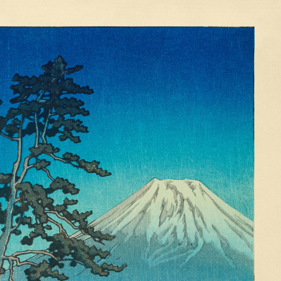 Mt. Fuji in Moonlight, Kawai Bridge by Hasui Kawase, 1935