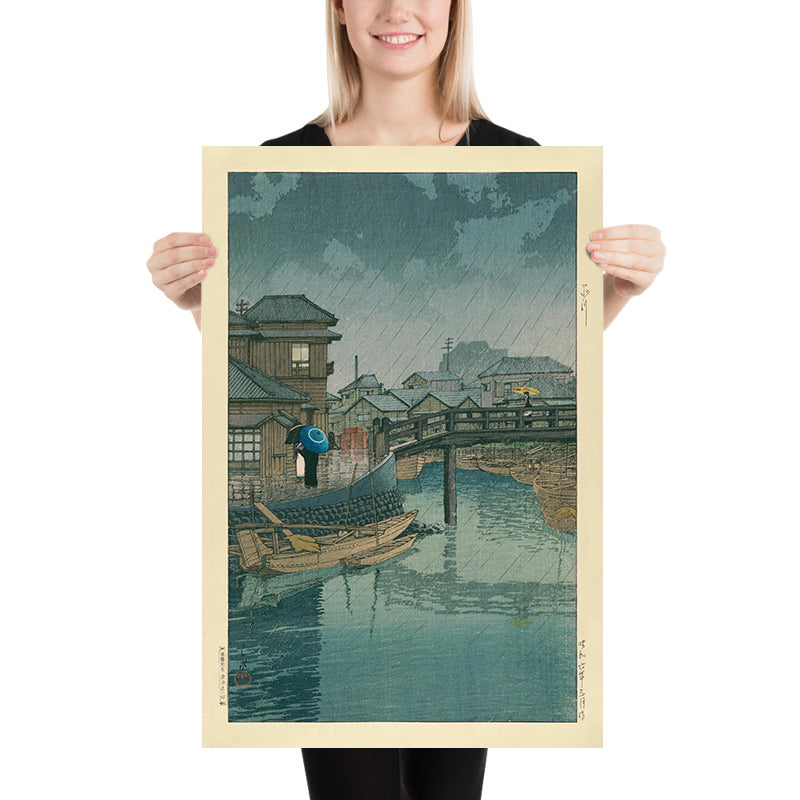 Regensaison in Ryoshimachi, Shinagawa von Hasui Kawase, 1935 