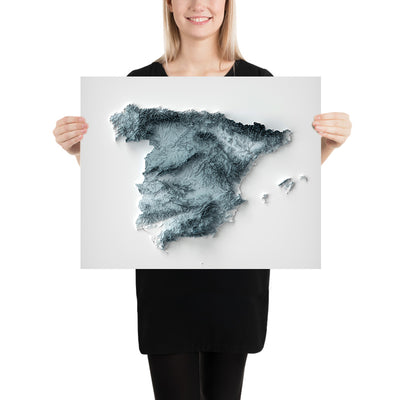 Spanien Topographische 3D Reliefkarte 