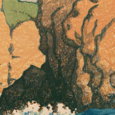 Olas del océano en Hachinohe el mismo día bonito por Hasui Kawase, 1935 