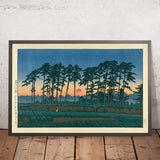Sonnenuntergang in Ichinokura, Ikegami von Hasui Kawase, 1935 