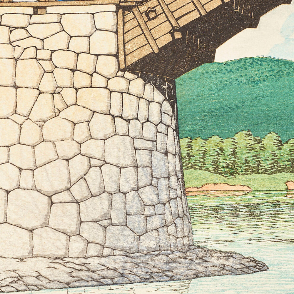 Le pont Kintai dans la province de Suo par Hasui Kawase 1935 