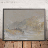 Foul by God: River Landscape with Anglers Fishing From a Weir by Turner, 1830