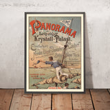 Poster di viaggio di Lipsia: panorama nel Leipziger Krystall-Palast, 1890 