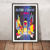 Affiche de voyage New York : Fly TWA par David Klein, 1960 