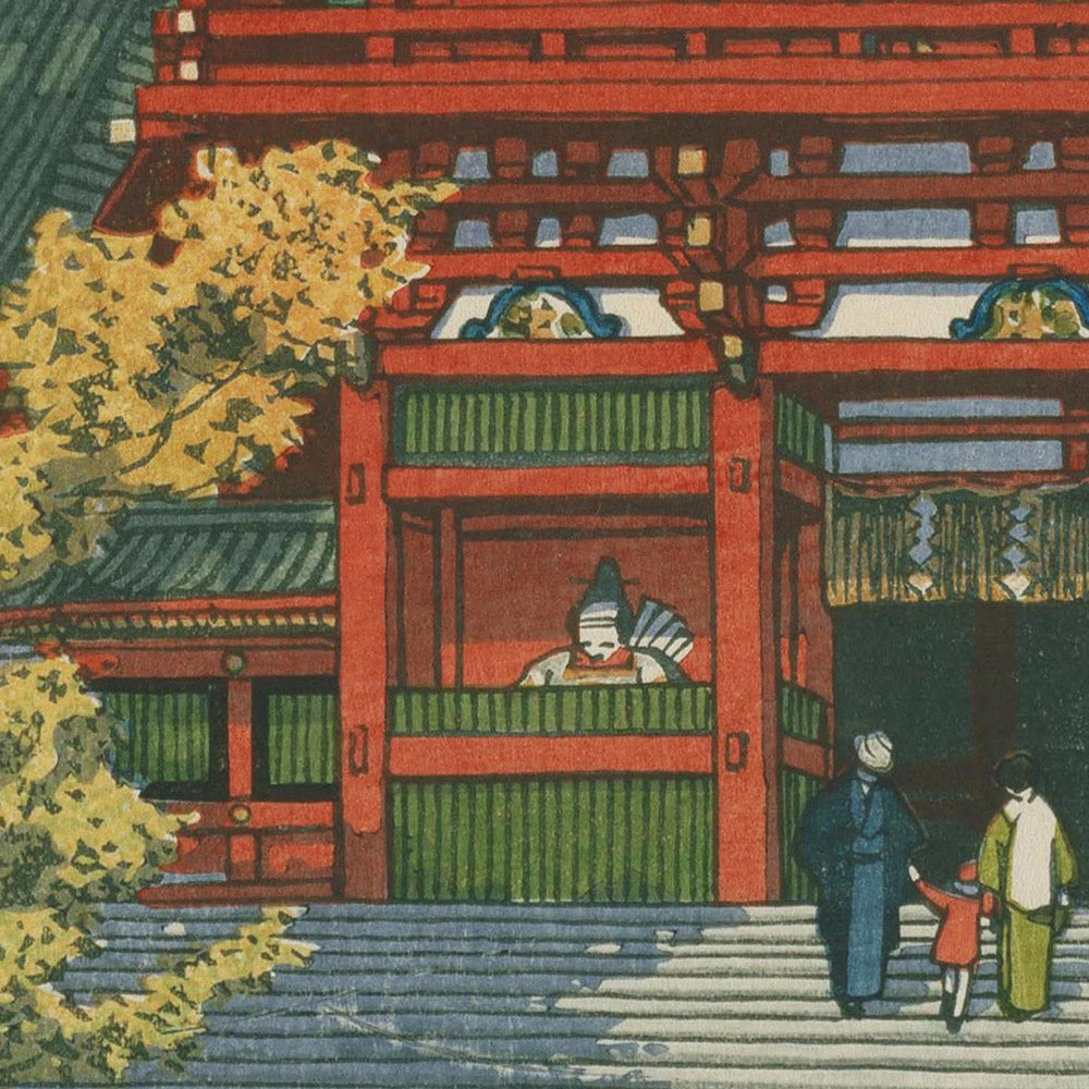 Santuario Tsuruoka Hachimangu en Kamakura por Hasui Kawase, 1935 