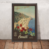 Reiseposter Amalfi: Amalfi – Napoli von Mario Borgoni 