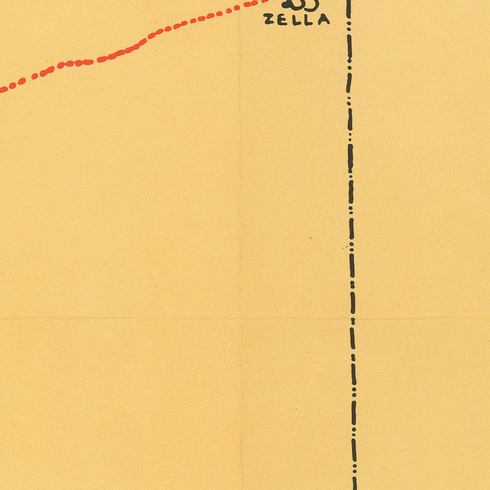 Ancienne carte de la Libye, 1960 : Benghazi, Tripoli, Cyrénaïque, Routes, Mer Méditerranée 