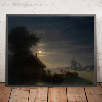 A framed image of Ukrainian Landscape at Night by Ivan Konstantinovich Aivazovsky, 1870