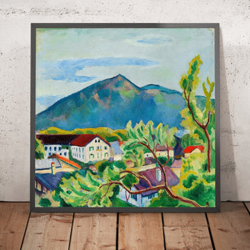 A framed image of Spring Landscape in Tegernsee by August Macke, 1910