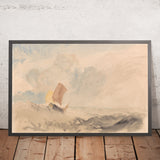 Eine raue See mit einem Fischerboot von Turner, 1820 