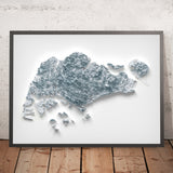 Singapore Topographic 3D Relief Map