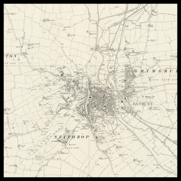 Eine alte Ordnance-Survey-Karte von Banbury
