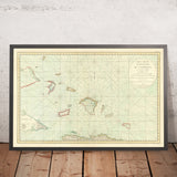 Old Map of Turks & Caicos, Bahamas, Hispaniola & Cuba, 1787: Depot de la Marine; Mercator projection; soundings, reefs