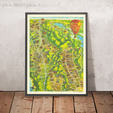 Old Wine Country Map of Napa and Sonoma by Morales, 1981: Santa Rosa, Lake Berryessa, Russian River