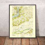 Old Map of Le Claire, Iowa by USGS, 1949 – Mississippi River & Port Byron, Illinois