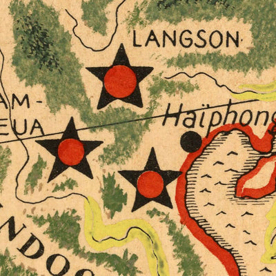 Alter bildlicher Stadtplan von China von Mazuyer, 1931: Shanghai, Drachen, Golf von Bengalen, Indochina 