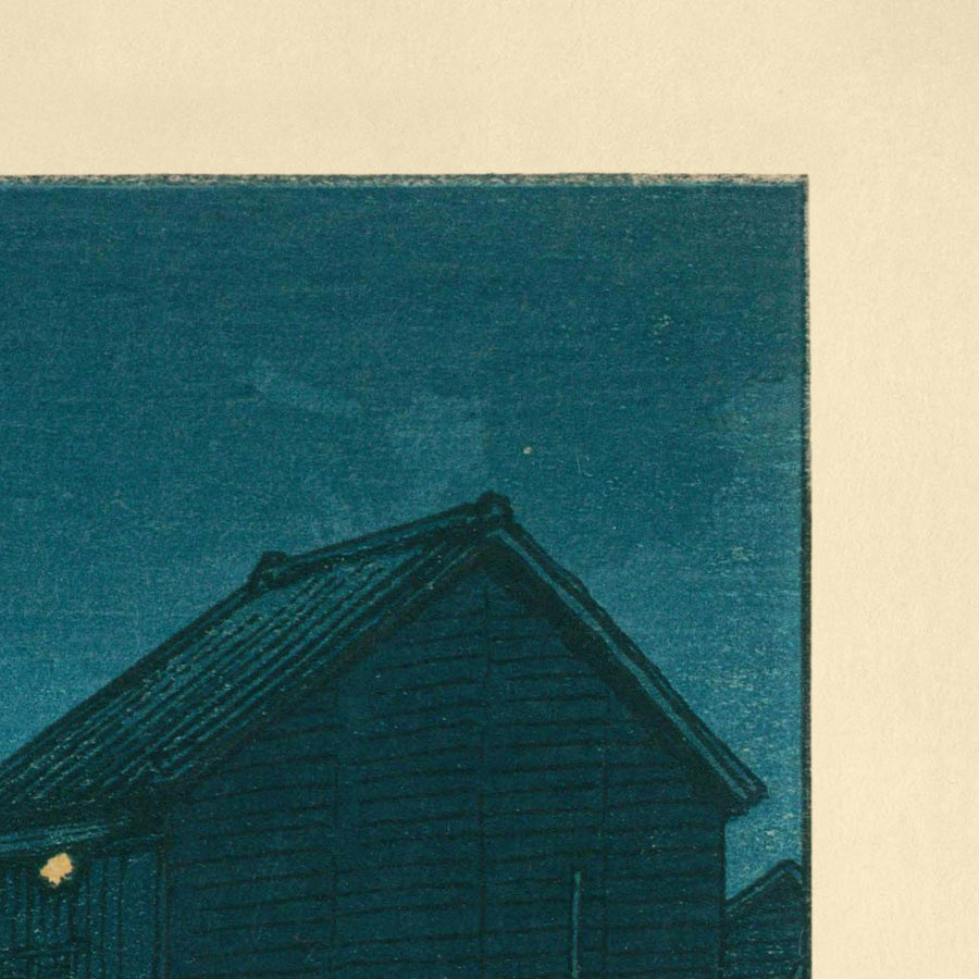 Nachtstrand-Szene in Omori von Hasui Kawase, 1935 