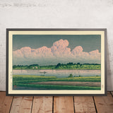 Clouds over Boat on the River by Hasui Kawase, 1935