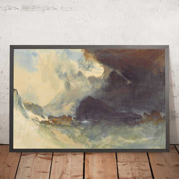 Une image encadrée de The Mewstone, Devon (The Mewstone Devonshire Coast) par Turner, 1823