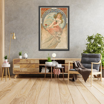 A framed image of Painting by Alphonse Mucha, 1898
