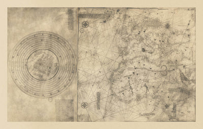Portolan Mappa Mundi de Cristóbal Colón, 1492: Conquista de Granada, Era de los Descubrimientos 