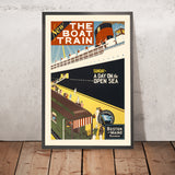 Póster de viaje en barco de vapor: The Boat Train de Charles W. Holmes, 1925 