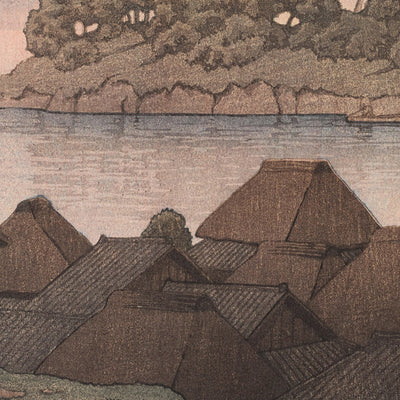 Belle Aube et Village Agricole par Hasui Kawase, 1937 