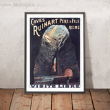 Affiche de voyage de Reims : Caves Ruinart Père et Fils par Louis Tauzin, 1914 