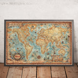 Mapa Mundial Antiguo Moderno por Ray&Co, 2025: Banderas de Barcos, Nudos 