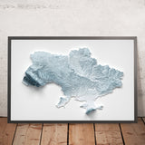 Carte en relief topographique 3D de l'Ukraine 