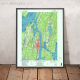 Map of Bath, Maine by USGS, 1980 – Kennebec River, Merrymeeting Bay & Phippsburg