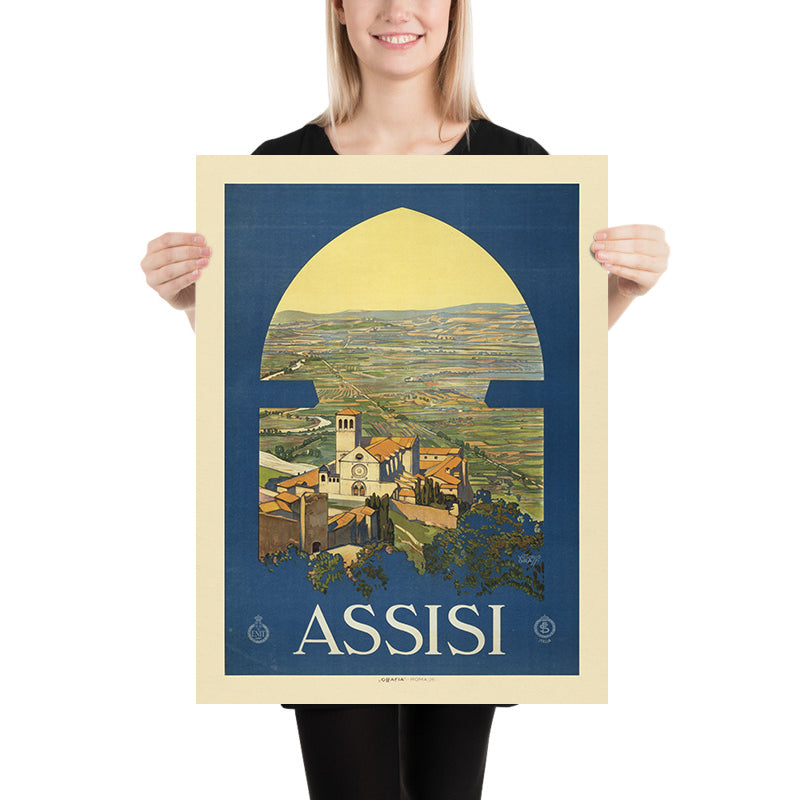 Assisi Travel Poster: by Vittorio Grassi, 1920