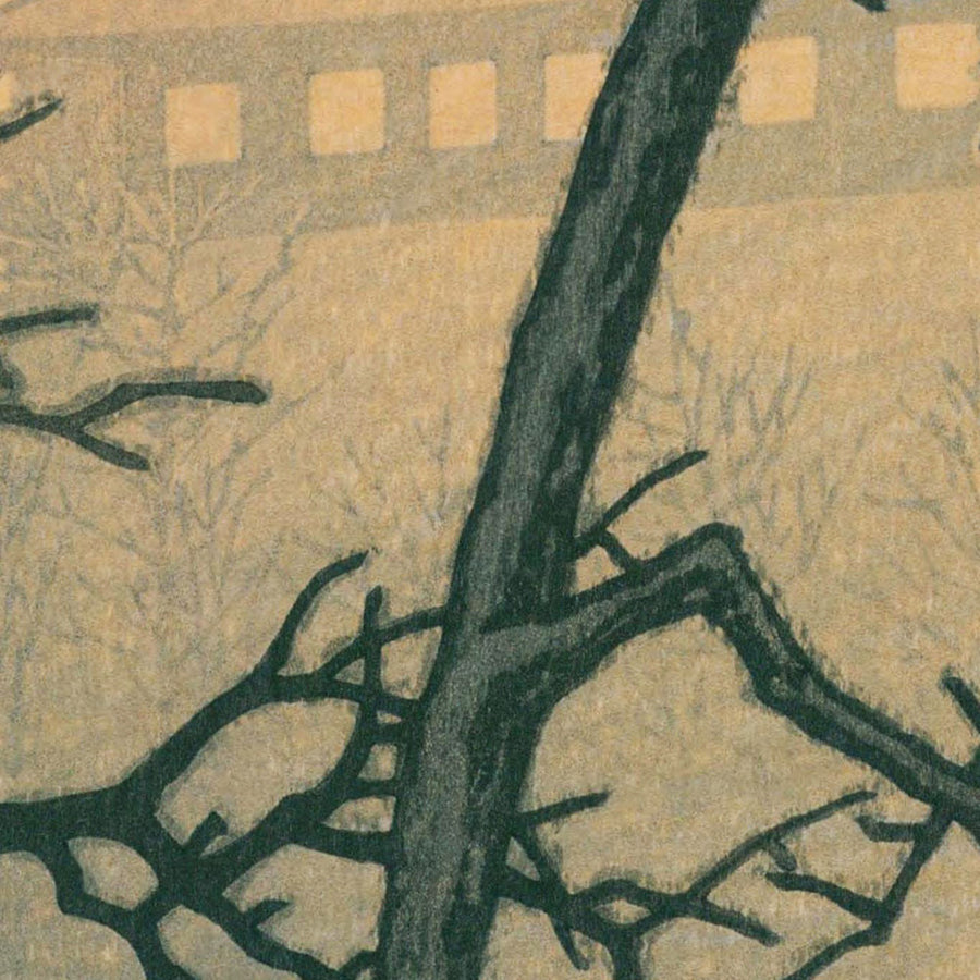 Morgendämmerung am Okayama-Schloss von Hasui Kawase, 1935 