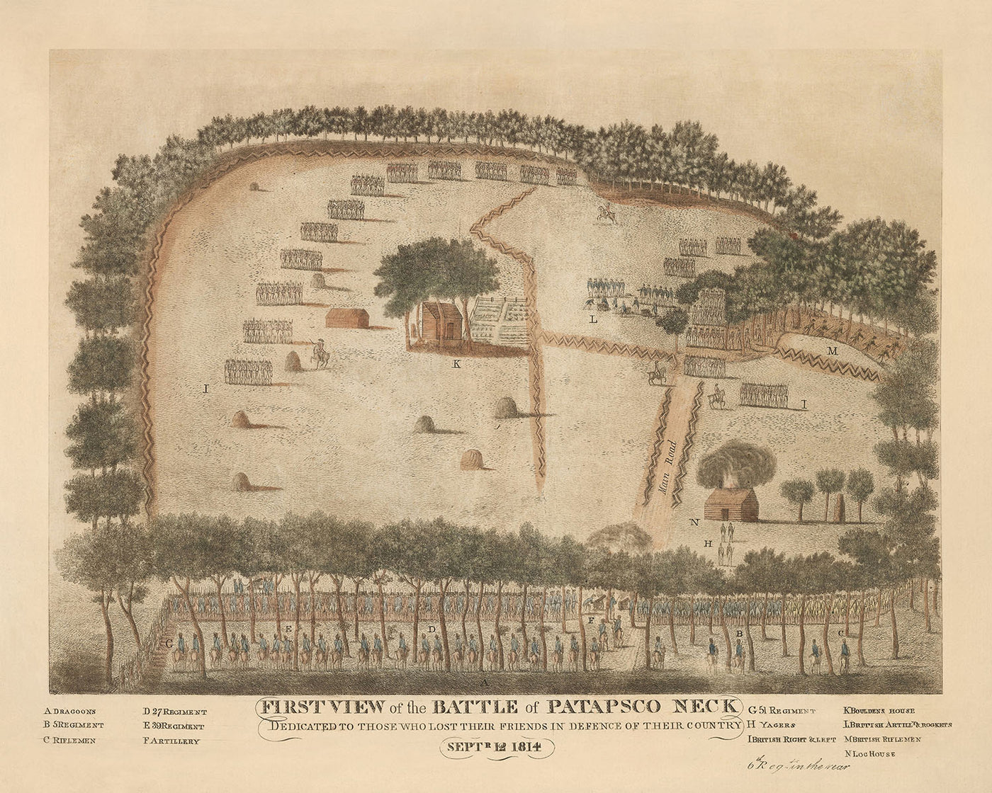 La Batalla de Patapsco Neck por Dulac, 1814: La Guerra de 1812, EE. UU. vs. Reino Unido 