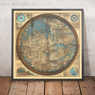 Seltene alte Mappa Mundi von Fra Mauro, 1450: Die beste geozentrische mittelalterliche Weltkarte 