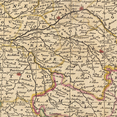Mapa antiguo de Francia: 'Gallia Vulgo' de Visscher, 1690: París, Bruselas, provincias y regiones de Francia, Riviera Francesa