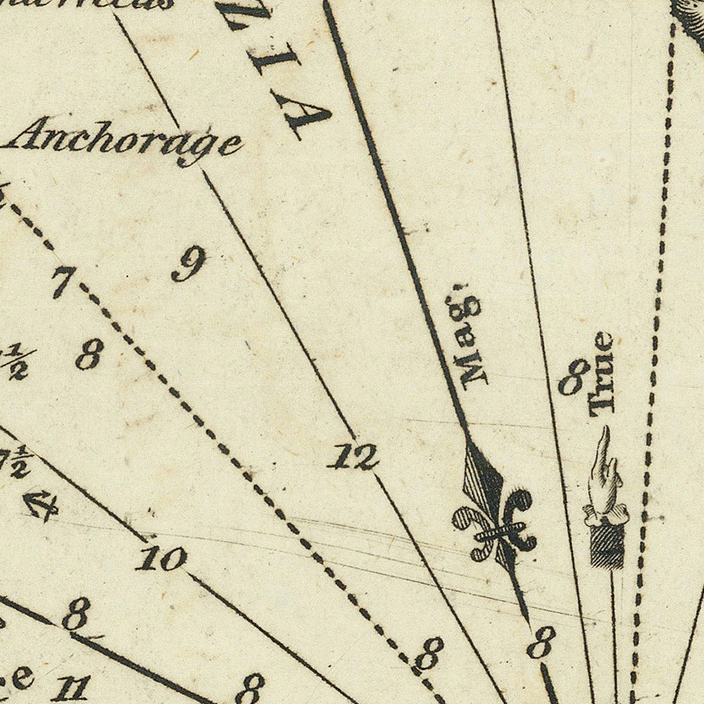 Alter nautischer Chart von La Spezia von Heather, 1802: Cinque Terre, Italienische Riviera, Porto Venere, Lerici, 