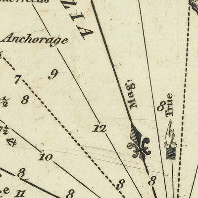Alter nautischer Chart von La Spezia von Heather, 1802: Cinque Terre, Italienische Riviera, Porto Venere, Lerici, 