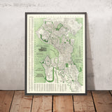 Alte Karte von Seattle, 1913: Pike Place Markt, Universität von Washington, Green Lake, Lake Washington, Smith Tower 