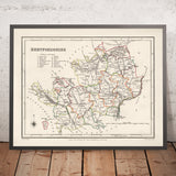 Old Map of Hertfordshire by Samuel Lewis, 1844: St Albans, Watford, Hemel Hempstead, Stevenage, Hitchin