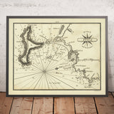 Mapa antiguo de Ibiza por Heather, 1802: Ciudad de Ibiza, St. Hiliare, Puerto de Yvica, Fromenterra, Islas Baleares