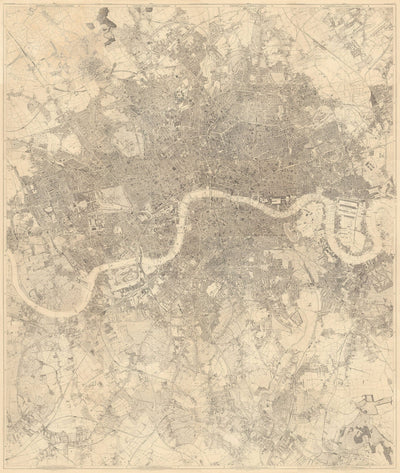 Mapa personalizado de Londres por Edward Stanford, 1862 - Diseño y haga su propio mapa viejo