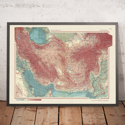 Ancienne carte de l'Iran et de l'Afghanistan, 1967 : mer Caspienne, golfe Persique, Pakistan occidental 