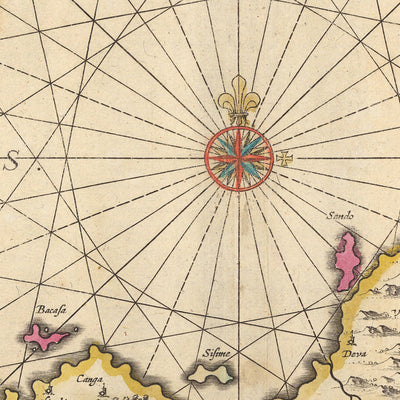 Antiguo mapa de Japón y Corea de Visscher, 1690: Tokio, Osaka, Sapporo, Pyongyang, Monte Fuji
