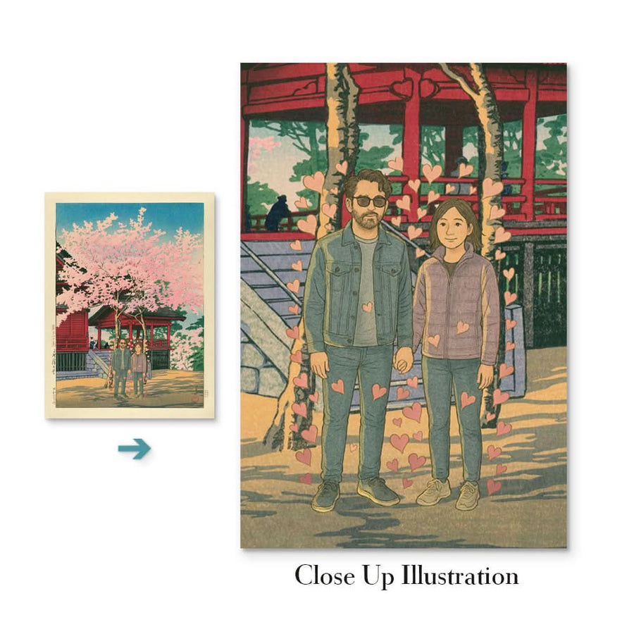 Arte giapponese personalizzata: carica la tua foto e ti metteremo sotto i fiori di ciliegio 