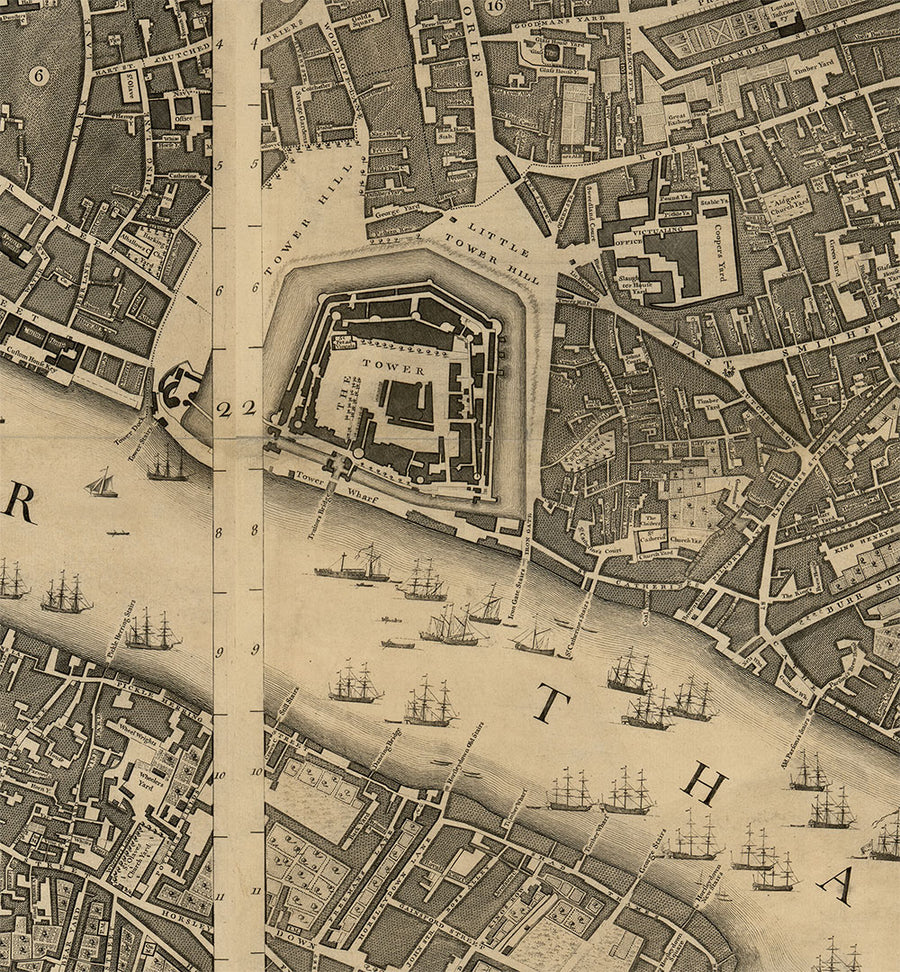 Grande carte complète de Londres en 1746 par John Rocque