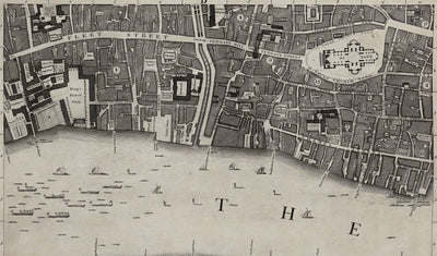 Vollständige große Karte von London im Jahr 1746 von John Rocque 
