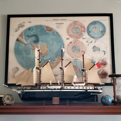 Old Antarctica Research Map, 1894 - Geography Atlas And Explorer Map of the South Pole
